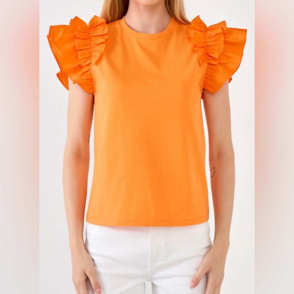 Orange English Factory Top. Size Medium.